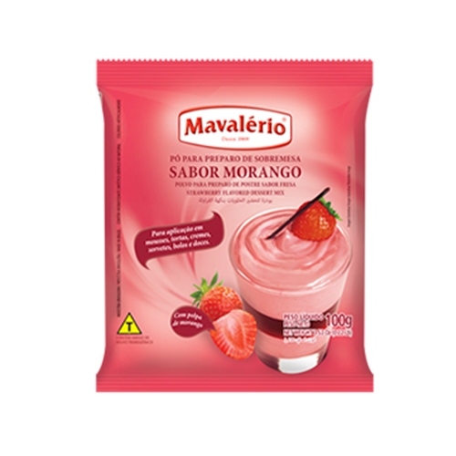 PÓ PARA SOBREMESA MORANGO MAVALÉRIO 100GR