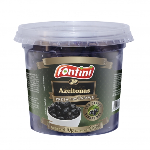 AZEITONA POTE PRETA C/ CAROÇO 12/250 GR