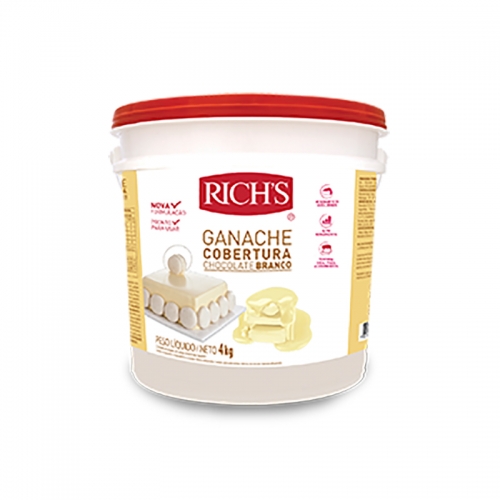 Ganache Chocolate Branco Rich's  - Balde 4Kg