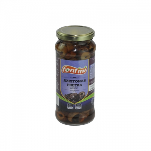 AZEITONA VIDRO PRETA FATIADA 12/200 GR