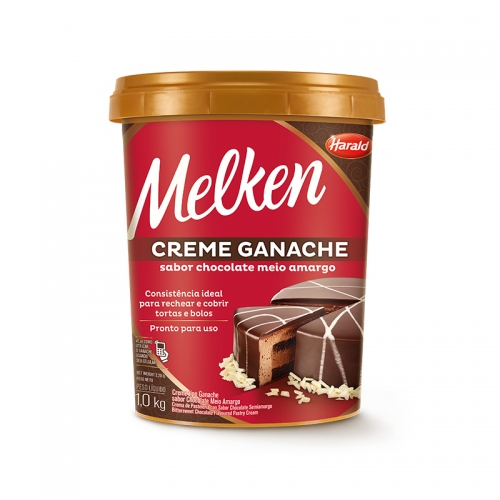 Ganache Chocolate Meio Amargo Melken Harald 1kg