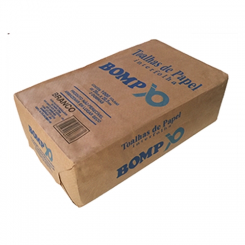 PAPEL TOALHA INTERF BRANCO BOMP 1000 UND