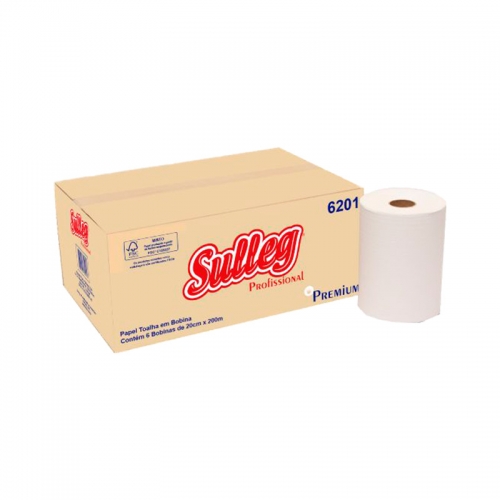 PAPEL TOALHA ROLO PREMIUM SULLEG 6/200MT