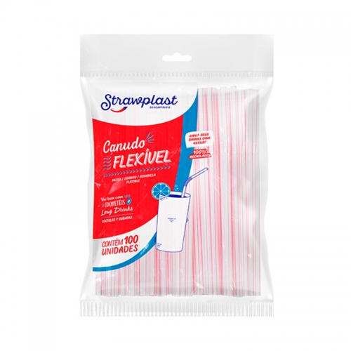 Canudo Flexível Vitamina 100 uni. CS-210.