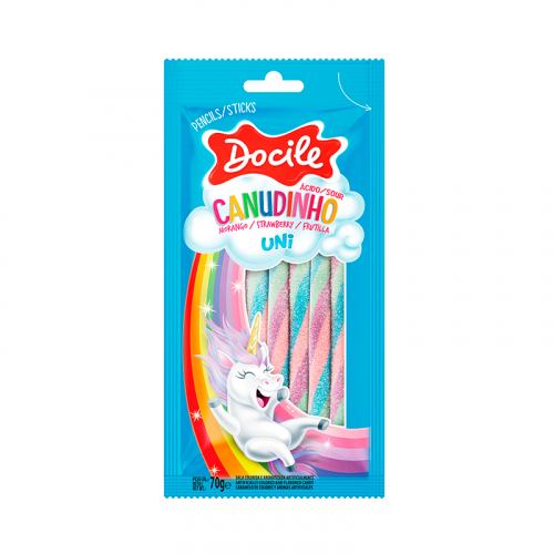 BALA GELATINES CANUDO CÍTRICO UNICÓRNIO DOCILE 12x70 GR