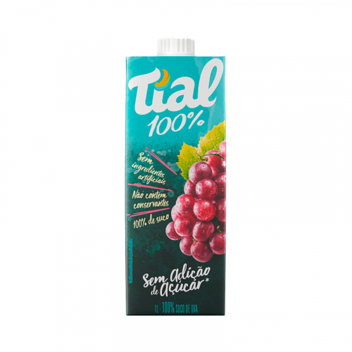SUCO TIAL 100% CAIXA TAMPA 12x1 LT UVA