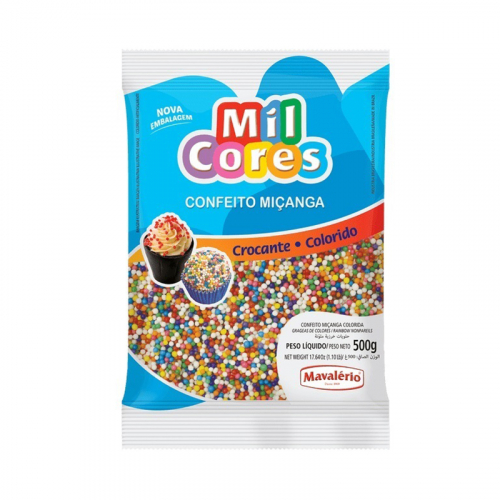 CONFEITO MIÇANGA COLORIDA MAVALÉRIO 500GR