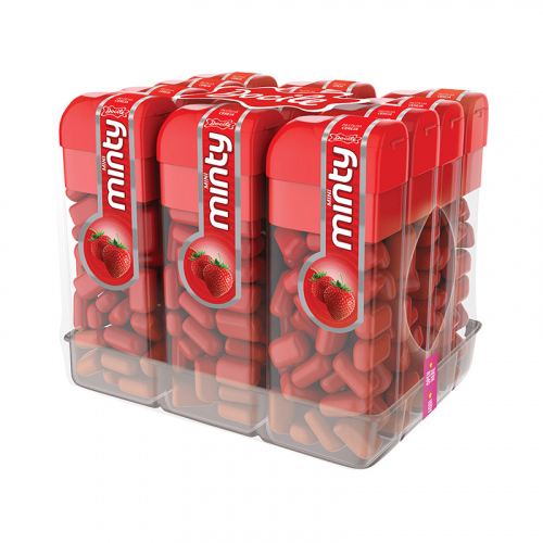 PASTILHA MINI MINTY MORANGO DOCILE 12x14GR