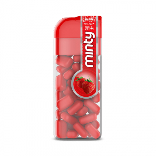 21672-PASTILHA MINI MINTY MORANGO DOCILE 12x14GR