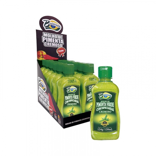 MOLHO DE PIMENTA VERDE COM ESPECIARIAS CREMOSO BRASILEIRÍSSIMO 12x120ML