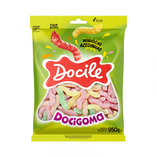 BALA DOCIGOMA MINHOCAS DOCILE 950 GR
