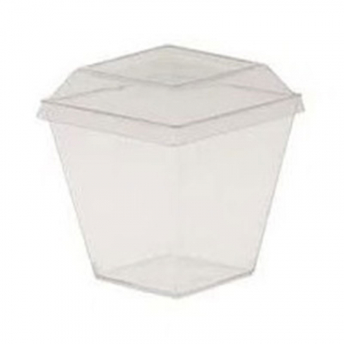 POTE MINI SOBREMESA QUADRADO COM TAMPA 10x50 ML PW46