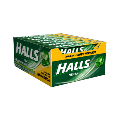 Drops Halls Menta - caixa com 21 uni.