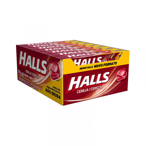 Drops Halls Cereja - caixa com 21 uni.