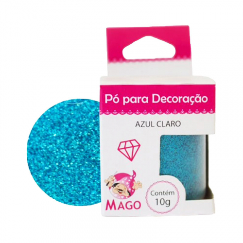 PÓ PARA DECORAÇÃO AZUL CLARO MAGO 10 GR