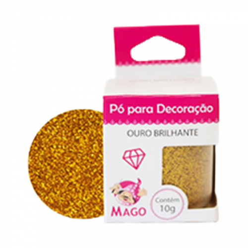 PÓ PARA DECORAÇÃO OURO BRILHANTE MAGO 10 GR