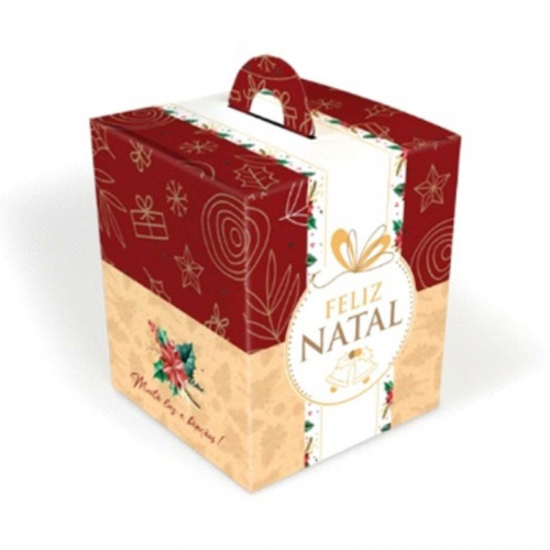 CAIXA PARA PANETONE FLORAL 350x500 GR 10 UN