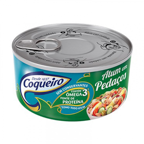 ATUM PEDAÇOS ÓLEO COQUEIRO LATA 170 GR