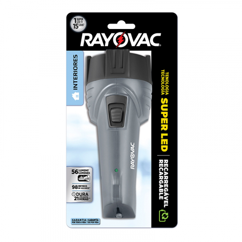 LANTERNA RECARREGÁVEL RAYOVAC SUP LED BIVOLT 12 UNIDADE