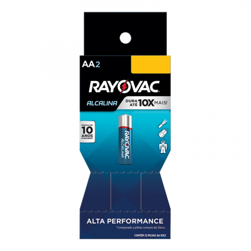 PILHA ALCALINA TUBOS RAYOVAC AA2 CM 384 12 UNIDADE