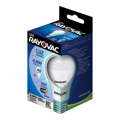 LÂMPADA LED RAY 4,9W BRANCA BIVOLT 40 UNIDADE
