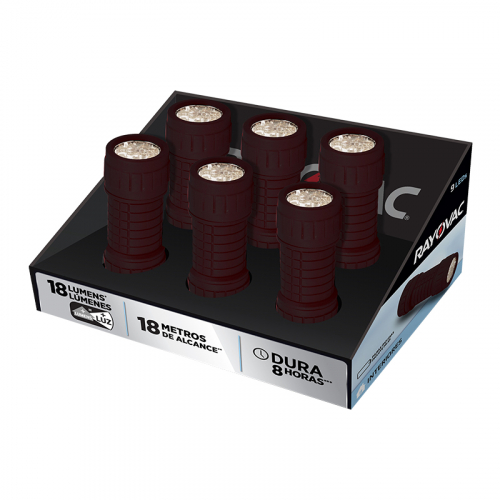 LANTERNA RECARREGÁVEL RAYOVAC 9 LED PILHA AAA 6 UNIDADE