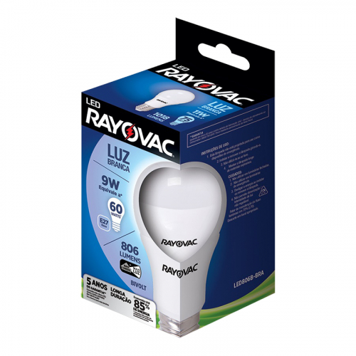 LÂMPADA LED RAY 9W BRANCA BIVOLT 40 UNIDADE