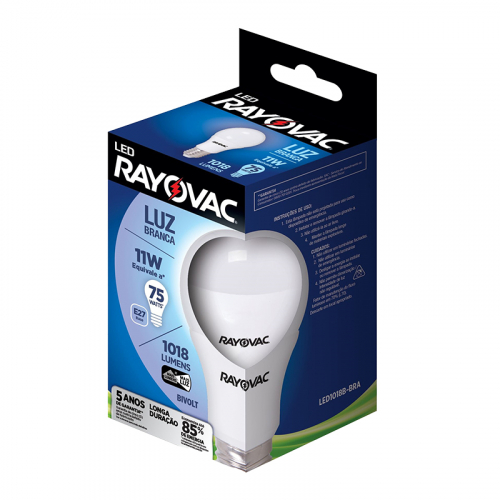 LÂMPADA LED RAY 11W BRANCA BIVOLT 40 UNIDADE