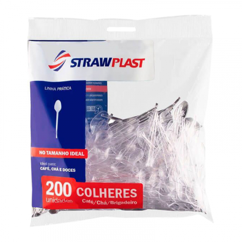 COLHER BRIGADEIRO TRANSPARENTE STRAWPLAST 3000 UNIDADES
