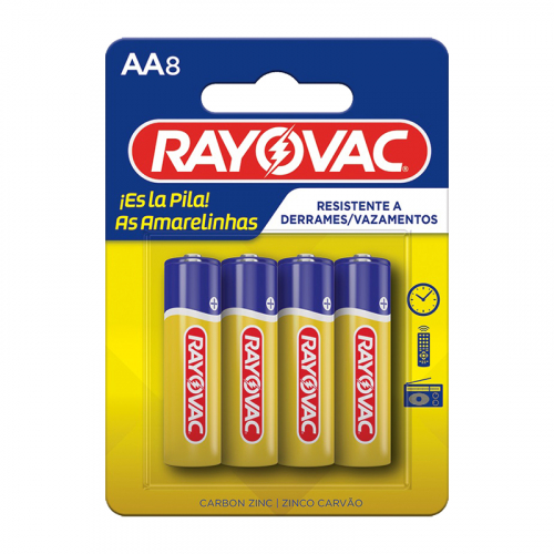 PILHA ZINCO RAYOVAC AA8 L+P- 48 UNIDADE