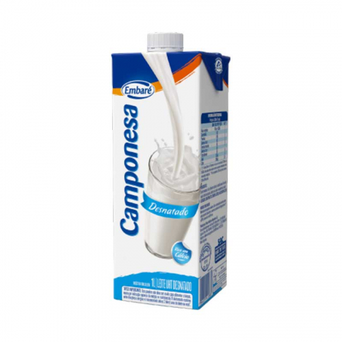 Leite Longa Vida Desnatado Camponesa - 12 uni. de 1 L