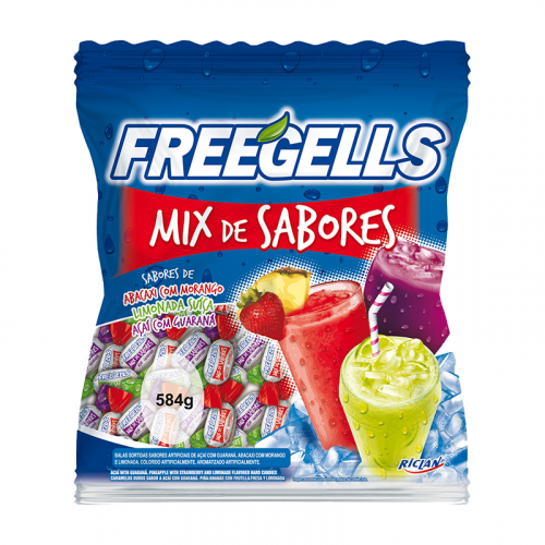 BALA FREEGELLS MIX SABORES AZUL 584 GR