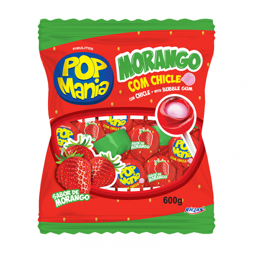 PIRULITO POP MANIA MORANGO 600 GR
