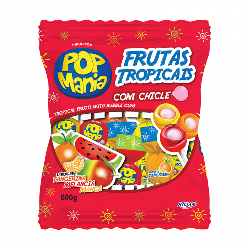 PIRULITO POP MANIA FRUTAS TROPICAIS 600 GR