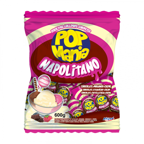 PIRULITO POP MANIA NAPOLITANO 600 GR