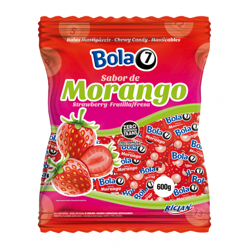 BALA MACIA BOLA 7 MORANGO 600 GR