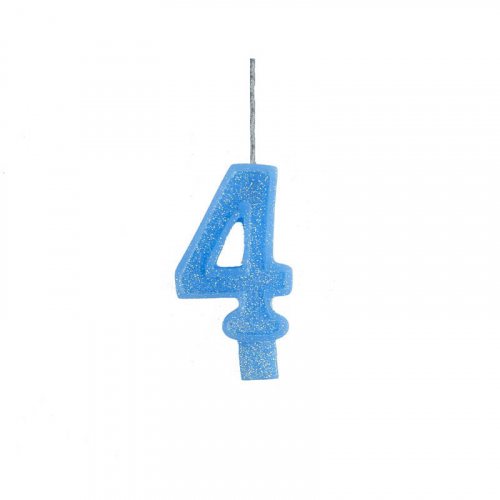 VELA ANIVERSÁRIO NUMÉRICA BIG AZUL N° 4 - 1 UNIDADE