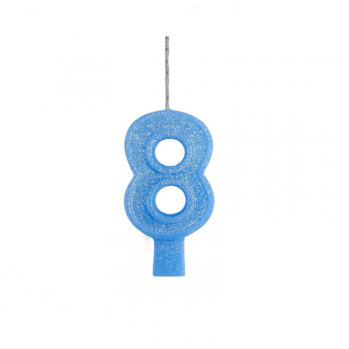 VELA ANIVERSÁRIO NUMÉRICA BIG AZUL N° 8 - 1 UNIDADE