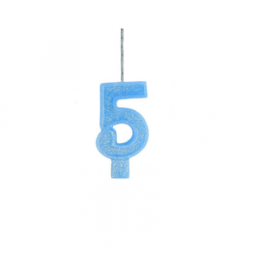 VELA ANIVERSÁRIO NUMÉRICA BIG AZUL N° 5 - 1 UNIDADE