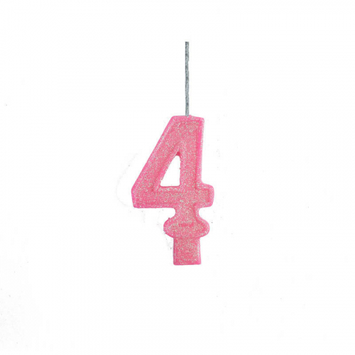 VELA ANIVERSÁRIO NUMÉRICA BIG ROSA N° 4 - 1 UNIDADE