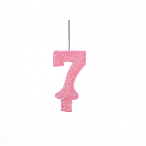 VELA ANIVERSÁRIO NUMÉRICA BIG ROSA N° 7 - 1 UNIDADE
