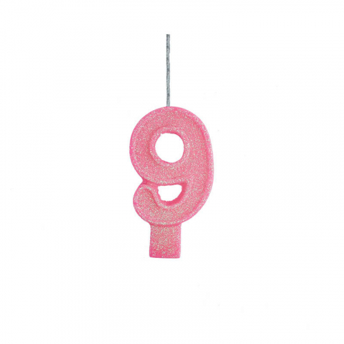 VELA ANIVERSÁRIO NUMÉRICA BIG ROSA N° 9 - 1 UNIDADE