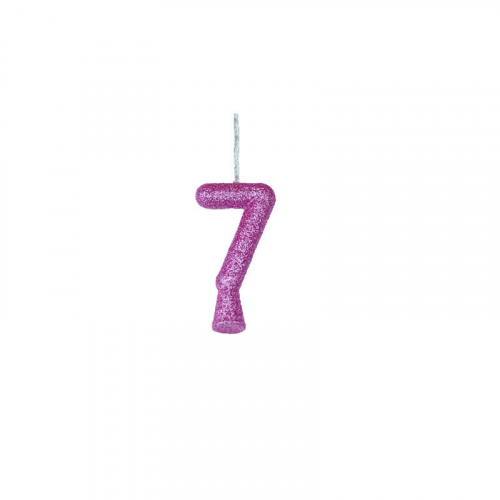 VELA ANIVERSÁRIO PURO GLITER ROSA GOLD N° 7 1 UNIDADE