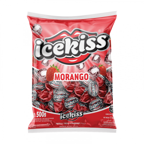 BALA ICEKISS DURA MORANGO 500 GR