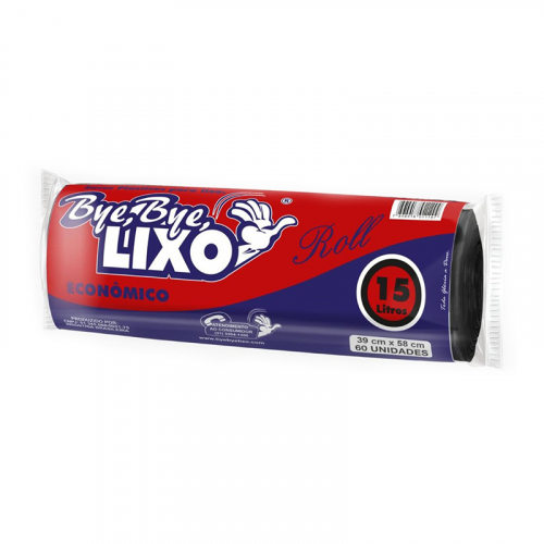 Saco de Lixo Roll 15lt Bye Bye 100 uni.