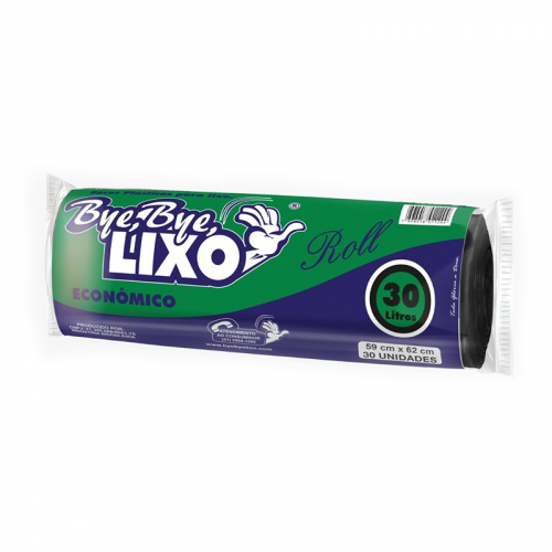Saco de Lixo Roll 30lt Bye Bye 50 uni.