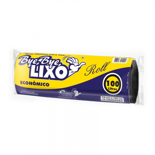 Saco de Lixo Roll 100lt Bye Bye 25 uni.