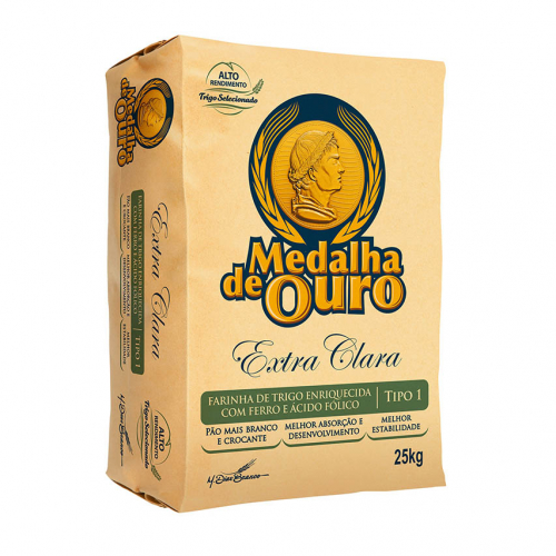 FARINHA TRIGO EXTRA CLARA MEDALHA DE OURO 25 KG