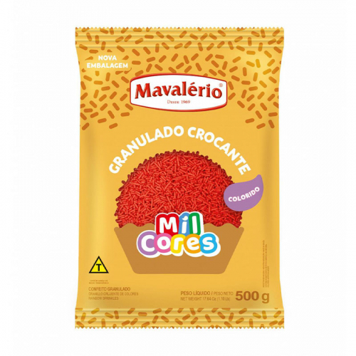 Granulado Crocante Vermelho Mil Cores 500grs
