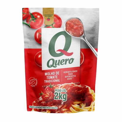 MOLHO TOMATE TRADICIONAL QUERO POUCH 2 KG
